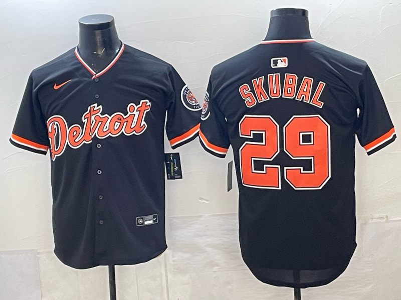 Men Detroit Tigers #29 Skubal black Game Nike MLB Jersey 20260011->detroit tigers->MLB Jersey